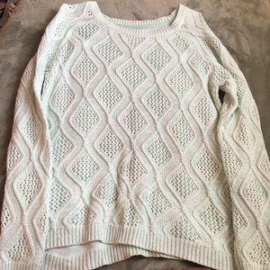 Cozy mint cable knit sweater